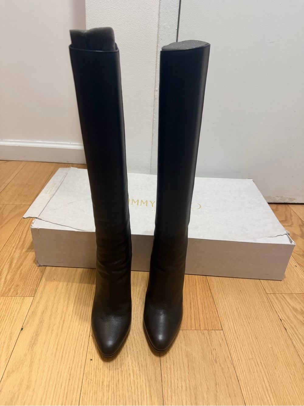 Jimmy Choo Black Leather High Heel Pump